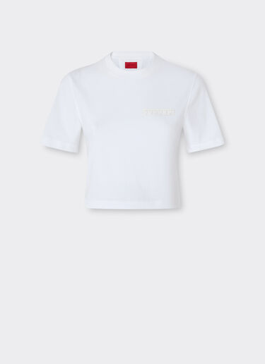 Ferrari Camiseta corta de algodón Bianco Ottico 51094f