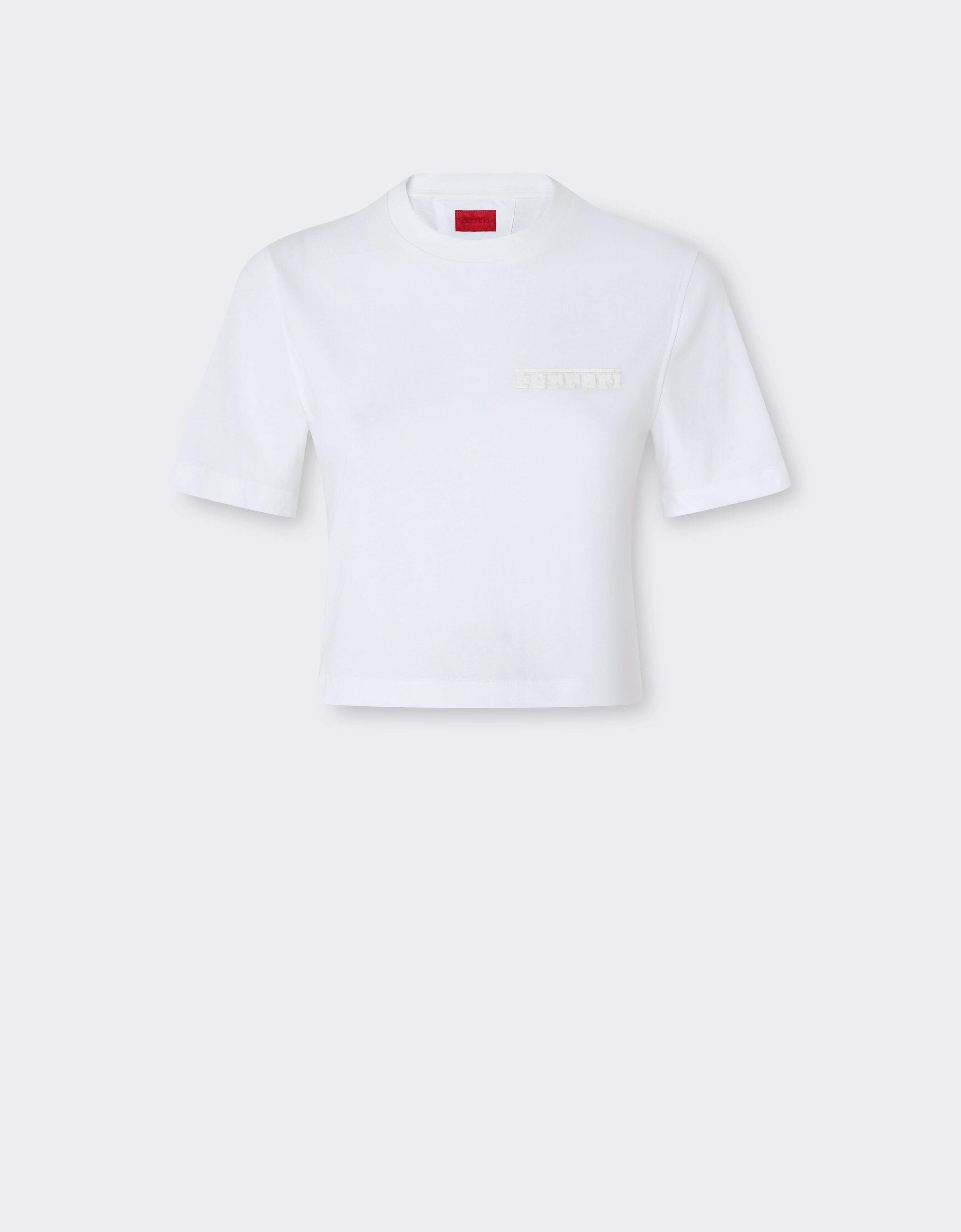 Ferrari Camiseta corta de algodón Bianco Ottico 51094f