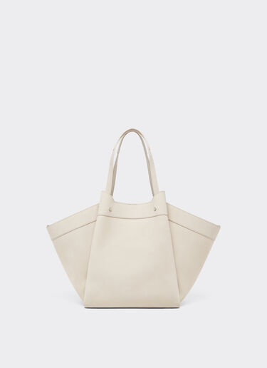 Ferrari Large tote bag in nubuck leather Ecru 22298f