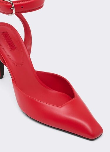 Leather Heeled Sandal Ferrari Leather Heeled Sandal Rosso Magma CSWSA0011XL00003f