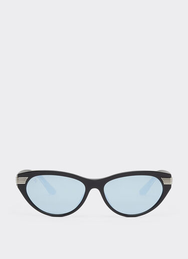 Ferrari Ferrari sunglasses in shiny blackacetate with gray mirrored lenses Black LA0EXf