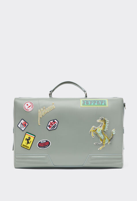Ferrari Miami Collection Duffle Bag aus Leder Dunkelgrau 21252f