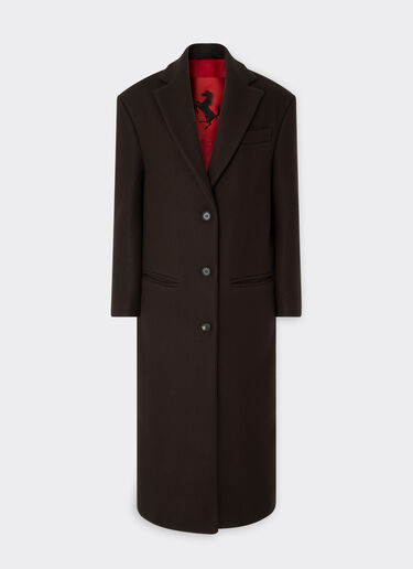 Ferrari Double wool single-breasted coat Dark Brown 20945f