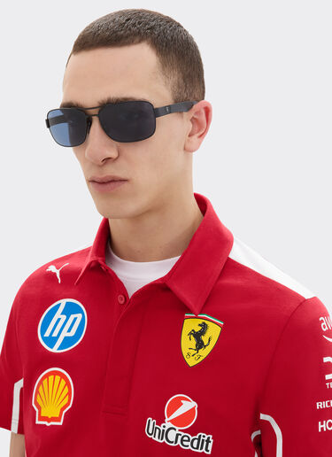 Ray-Ban for Scuderia Ferrari RB3763M in matt black metal and plastic with blue lenses Ferrari Ray-Ban for Scuderia Ferrari RB3763M in matt black metal and plastic with blue lenses Black Matt LA01Gf