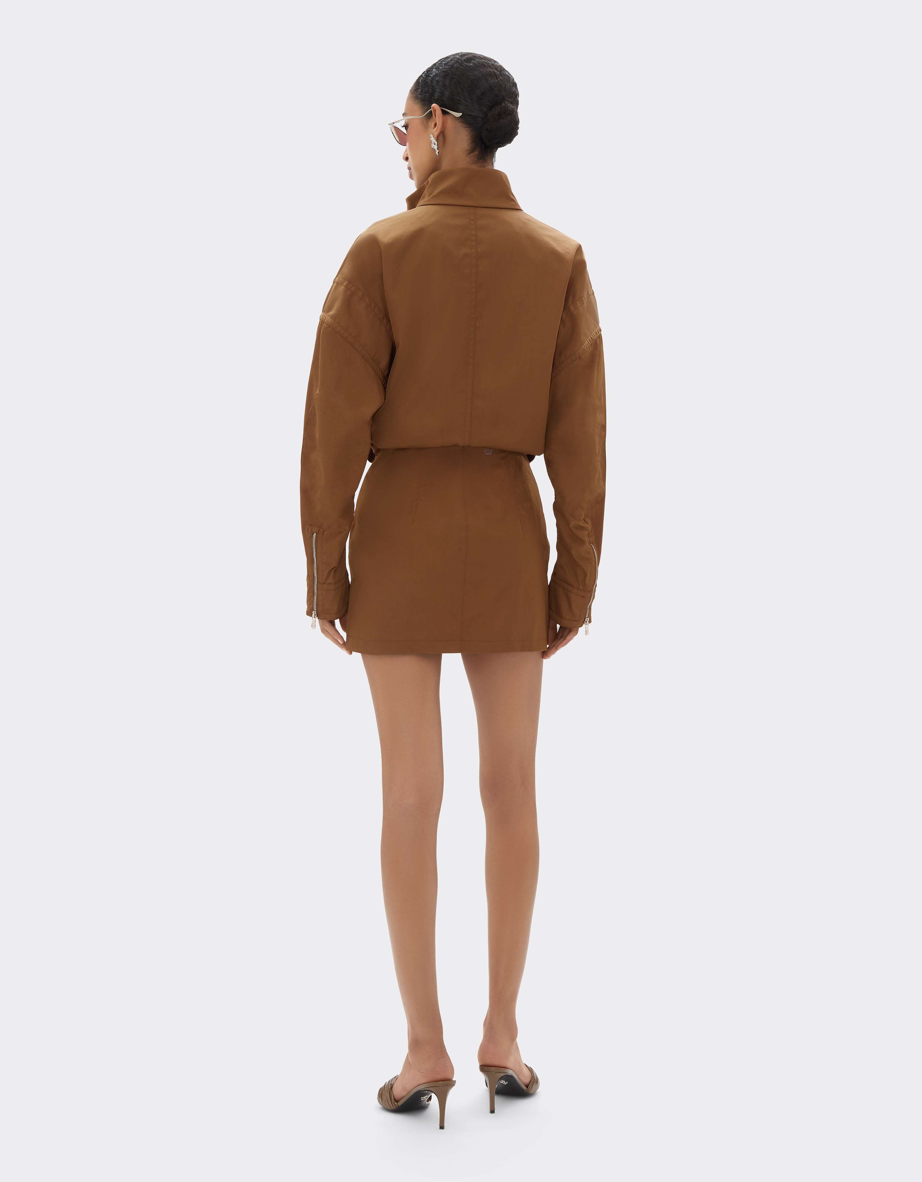 Falda de gabardina reciclada Ferrari Falda de gabardina reciclada Caffè CWWSK0016WPA0005f