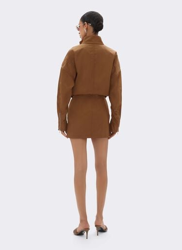 Falda de gabardina reciclada Ferrari Falda de gabardina reciclada Caffè CWWSK0016WPA0005f