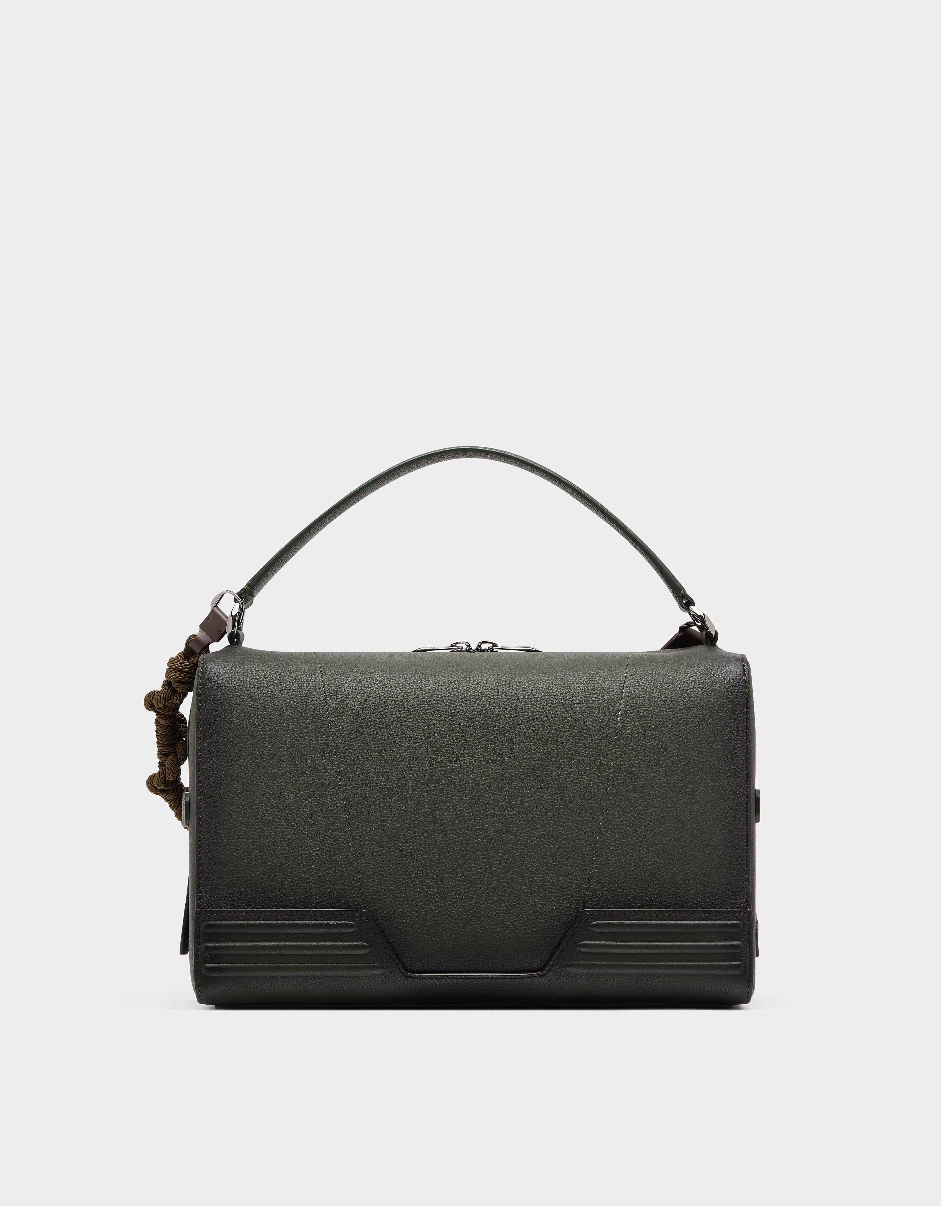 Ferrari Bolso de hombro GT soft Reacondicionado por Ferrari en cuero matizado con scooby Verde militar 49879f