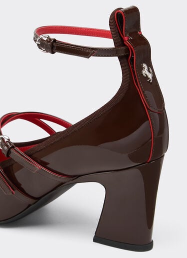 Patent leather Mary Jane pumps Ferrari Patent leather Mary Jane pumps Dark brown 22733f