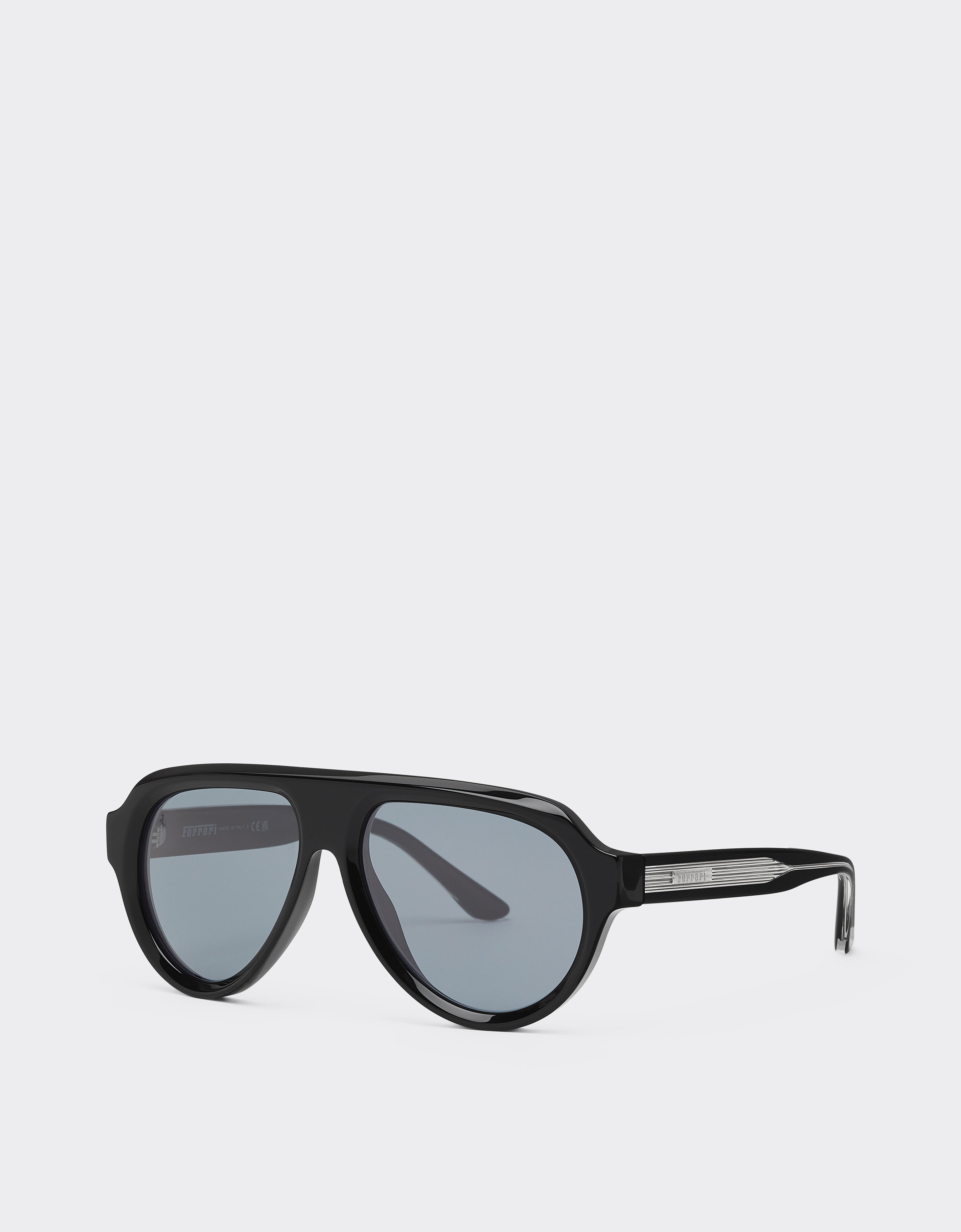 Ferrari Ferrari sunglasses in shiny blackacetate with blue lenses Black LA0ETf