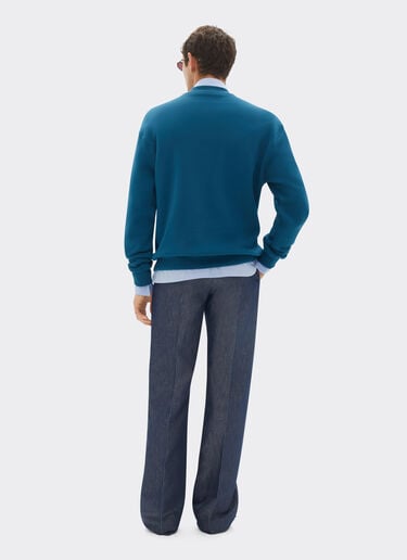 Sweatshirt with color block logo print Ferrari Sweatshirt with color block logo print Peacock 49278f