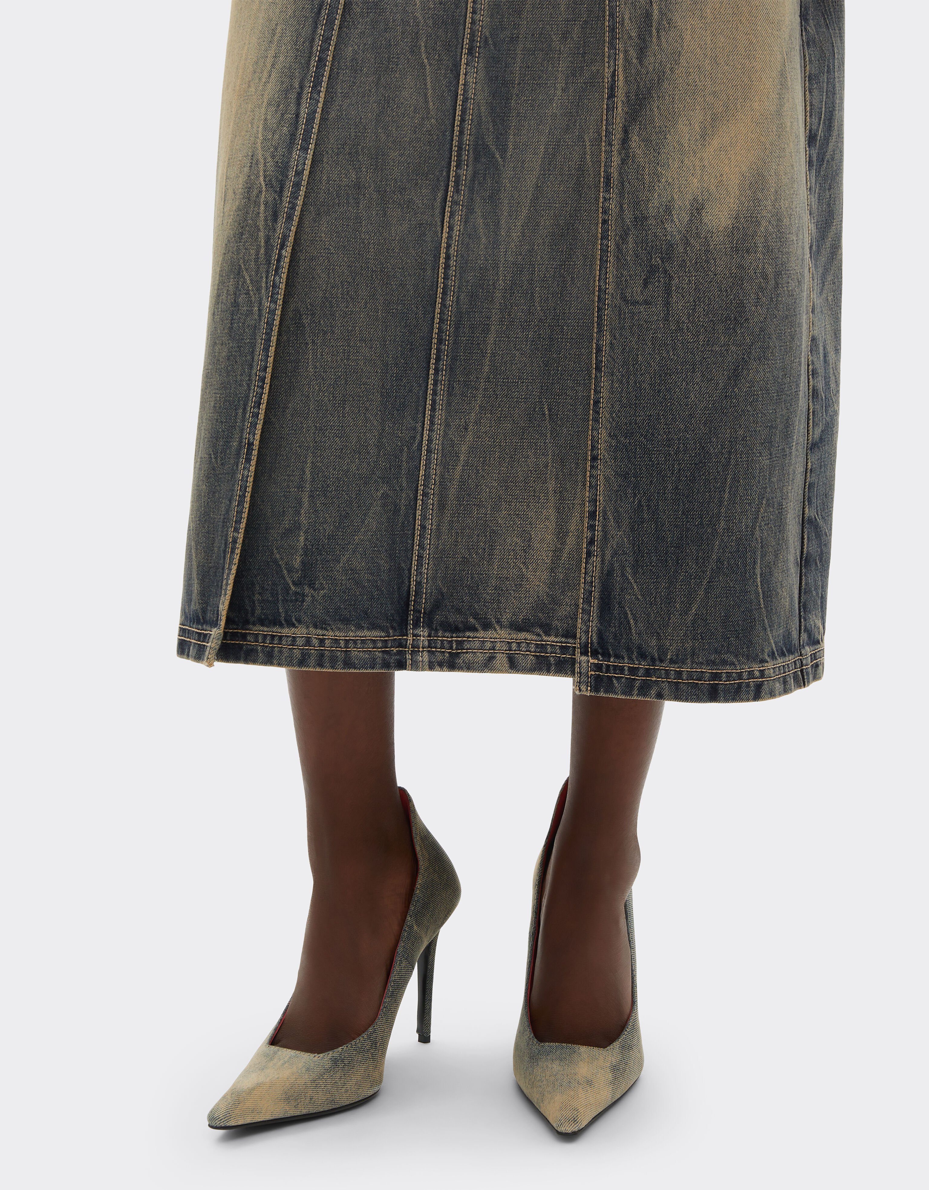 Ferrari Stone-washed denim pumps Blu Denim 51306f