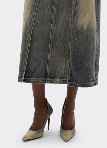 Ferrari Stone-washed denim pumps Blu Denim 51306f