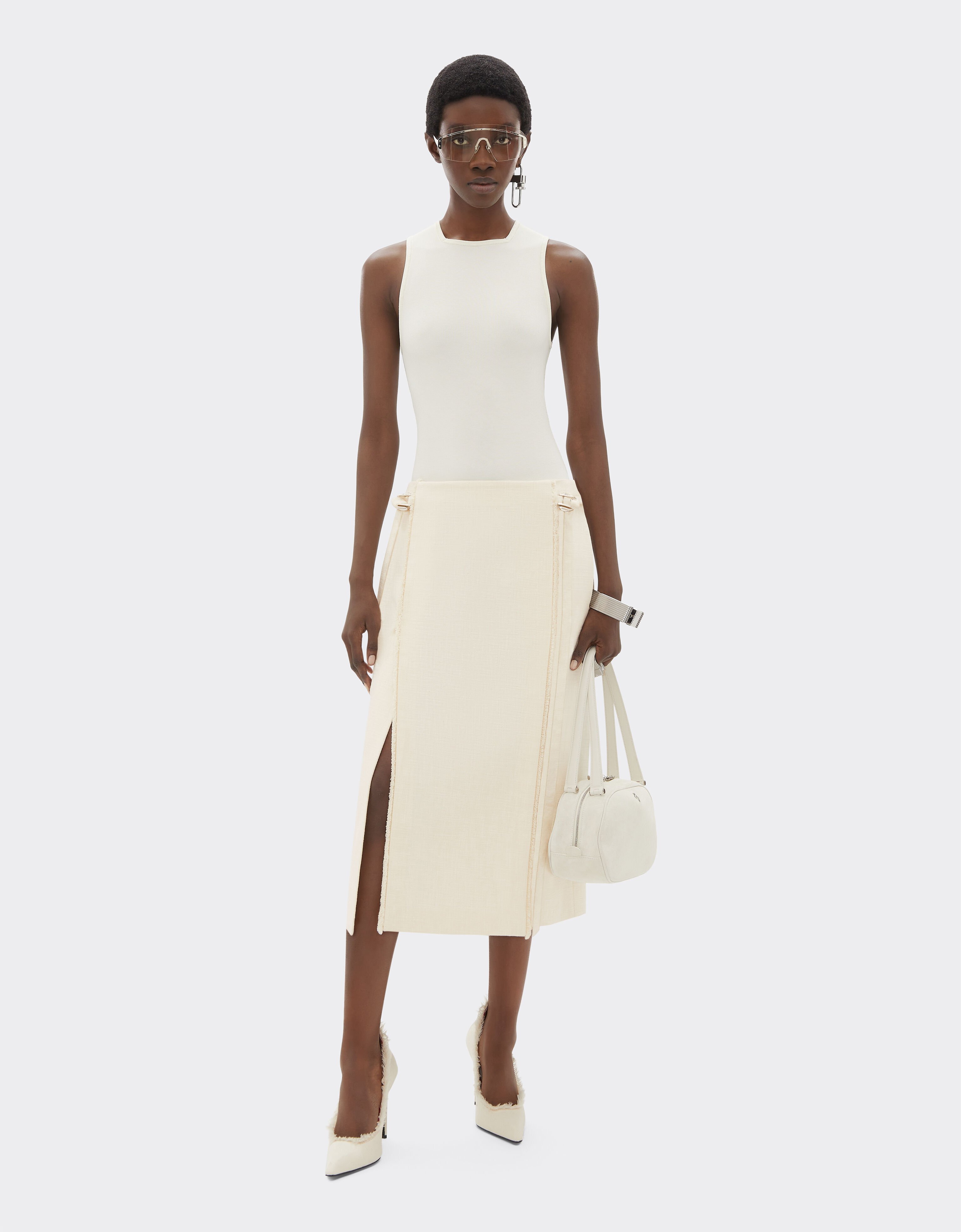 Ferrari Malfilè cotton skirt Avorio 51433f