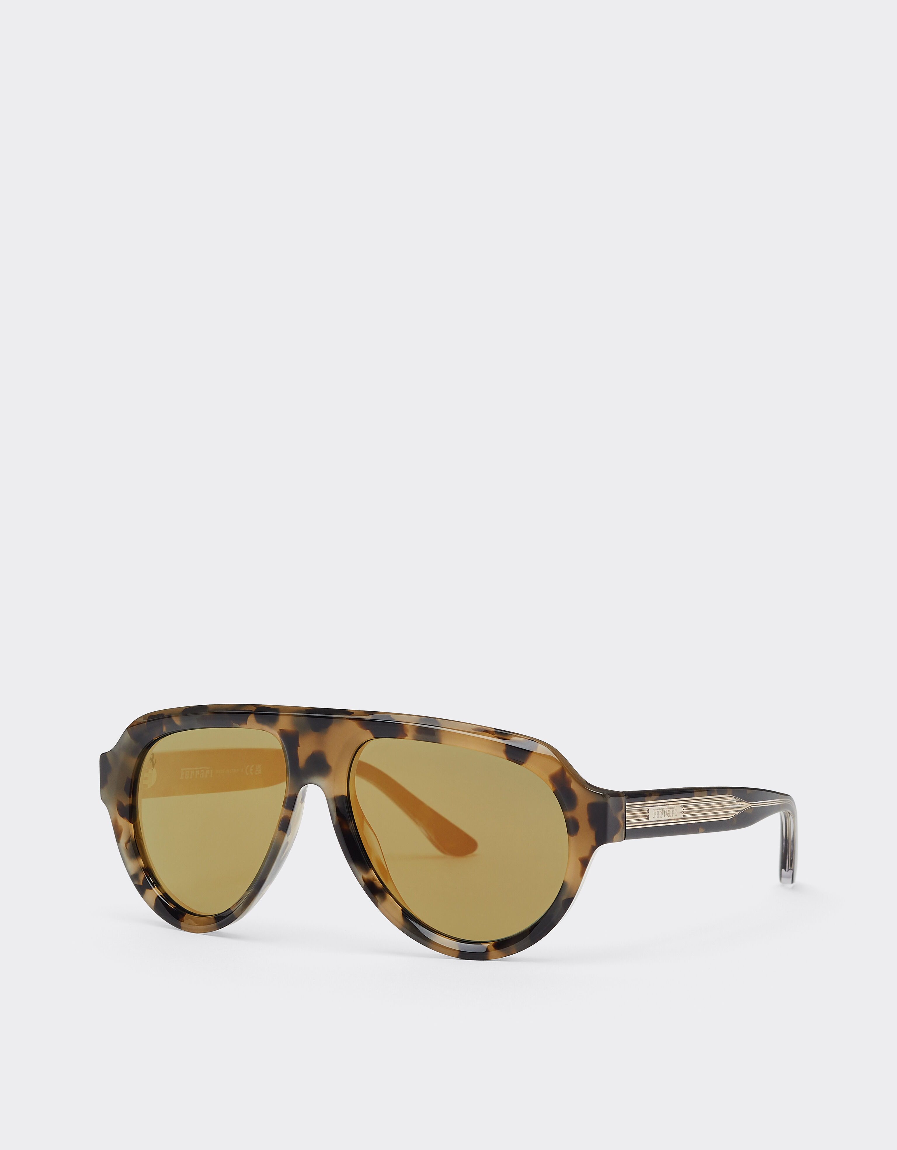 Ferrari Ferrari tortoiseshell brownacetate sunglasses with green gold mirrored lenses Tortoiseshell LA0EUf