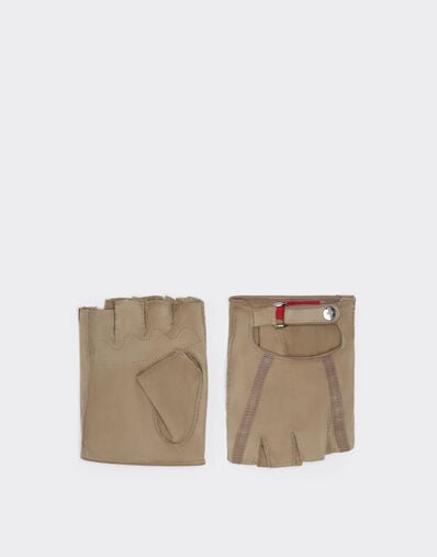Ferrari Guantes de piloto sin dedos de ante Ferrari x Charles Leclerc Ecru 22294f