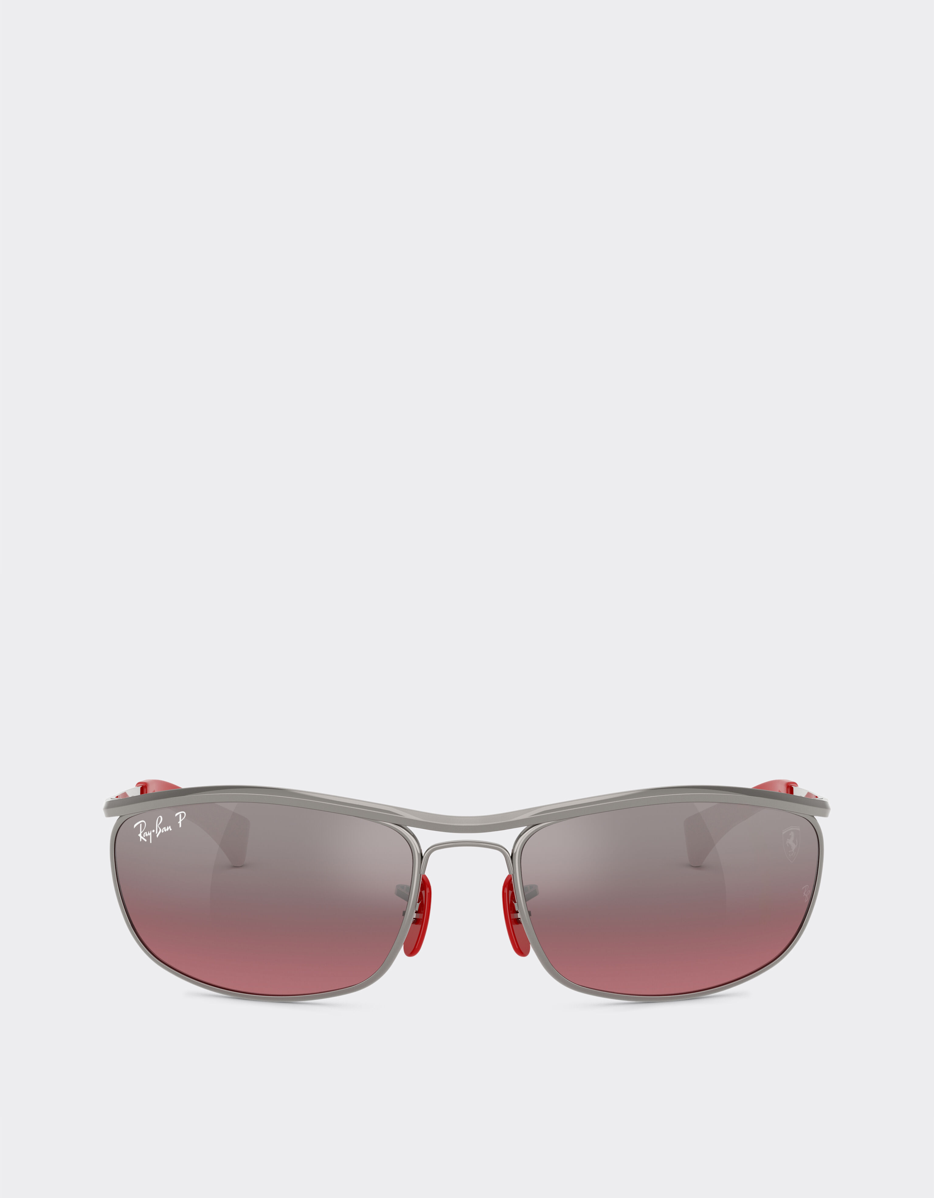 Ferrari Ray-Ban pour Scuderia Ferrari RB3819M en métal gris acier avec verres rouge vin dégradés argent polarisés Gunmetal LA0JOf