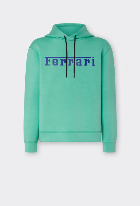 Ferrari Scuba knit sweatshirt with contrast Ferrari logo Aquamarine 48288f