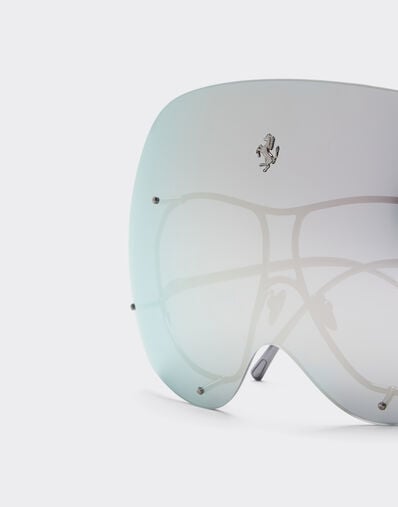 Ferrari Ferrari Limited Edition gunmetal sunglasses with mirrored shield Silver F1248f