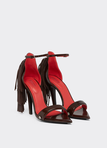 Ferrari Leather sandals with fringing Tabacco 22129f