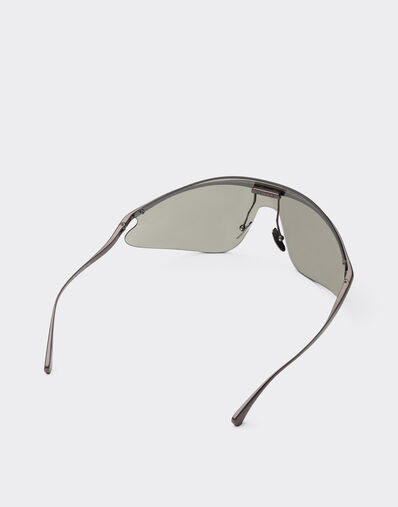 Ferrari Ferrari shield sunglasses in grey metal with silver mirror lens Ingrid F1530f