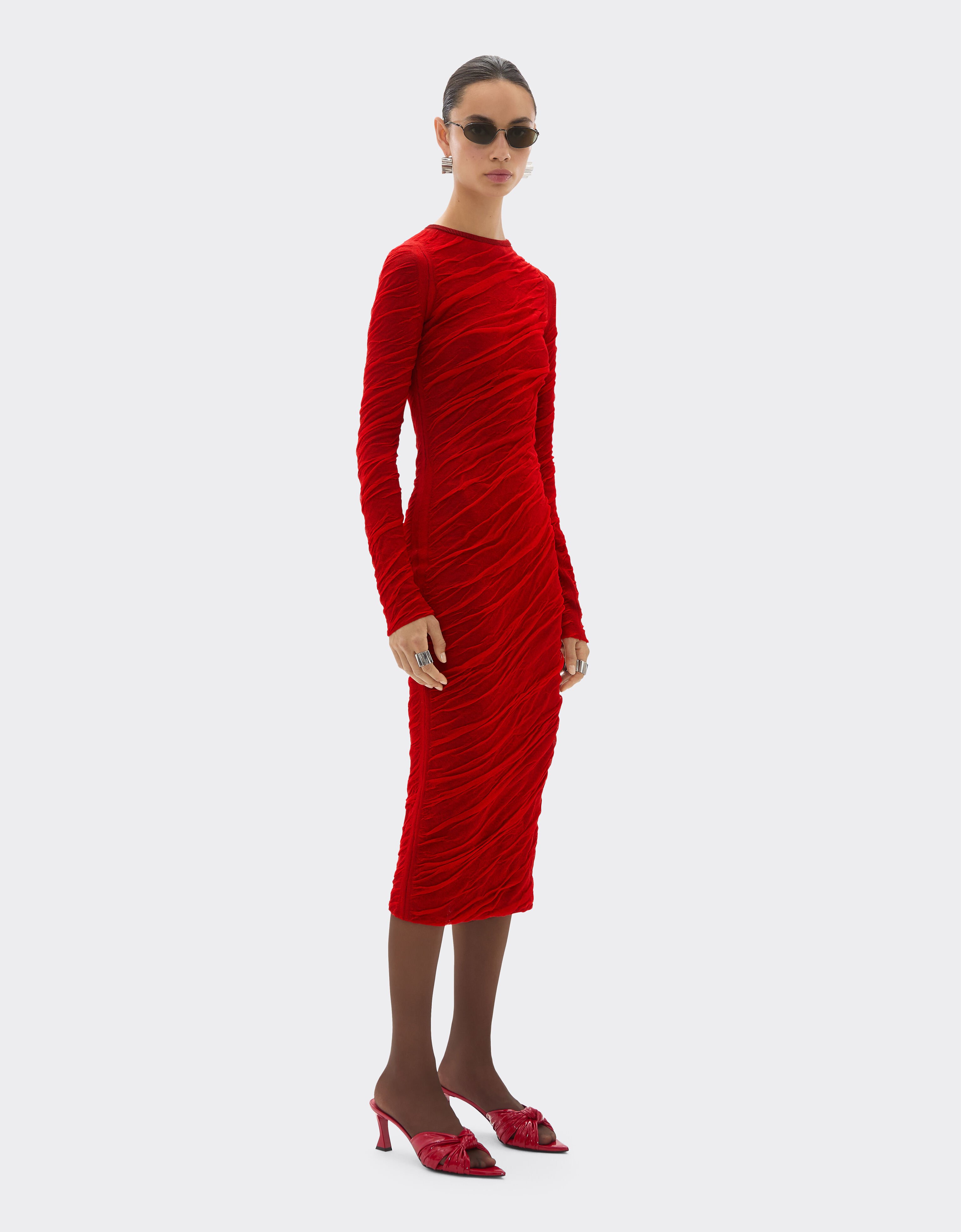 Ferrari Wool and cotton knit dress Rosso Dino 21032f