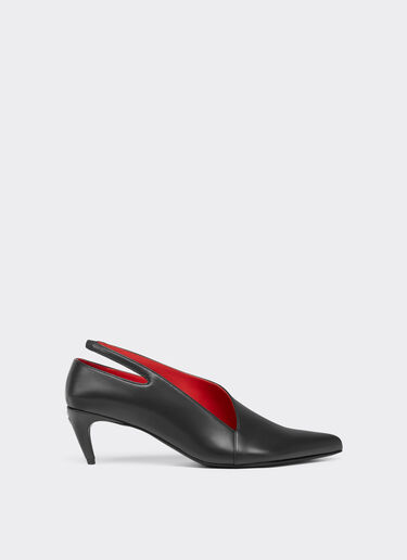 Leather Slingback with Side Cut-out Ferrari Leather Slingback with Side Cut-out Marrone Scuro CSWSL0006XL00004f