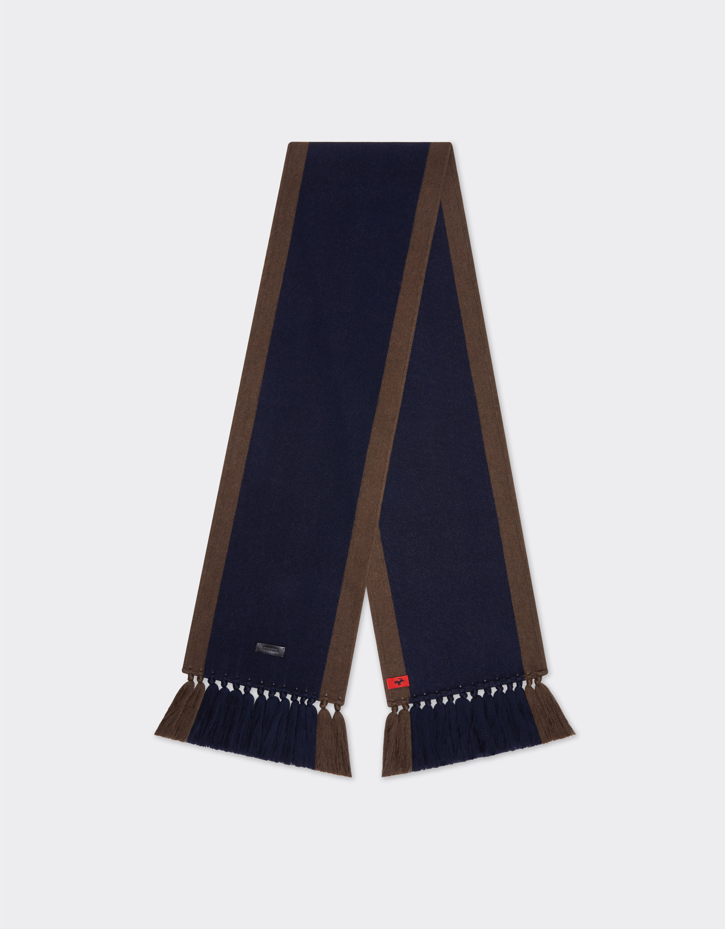 Ferrari Wool and cotton scarf with livery motif Navy 21336f