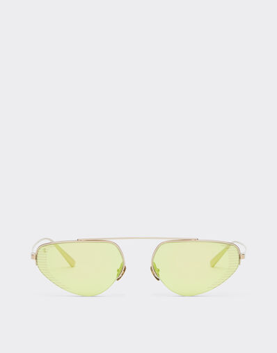 Ferrari Ferrari sunglasses in gold-tone titanium with green mirror lenses Dark Grey F0641f