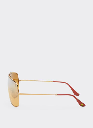 Ferrari Ray-Ban for Scuderia Ferrari RB3697MF in gold-tone metal with silver mirror orange gradient lens Gold F1509f