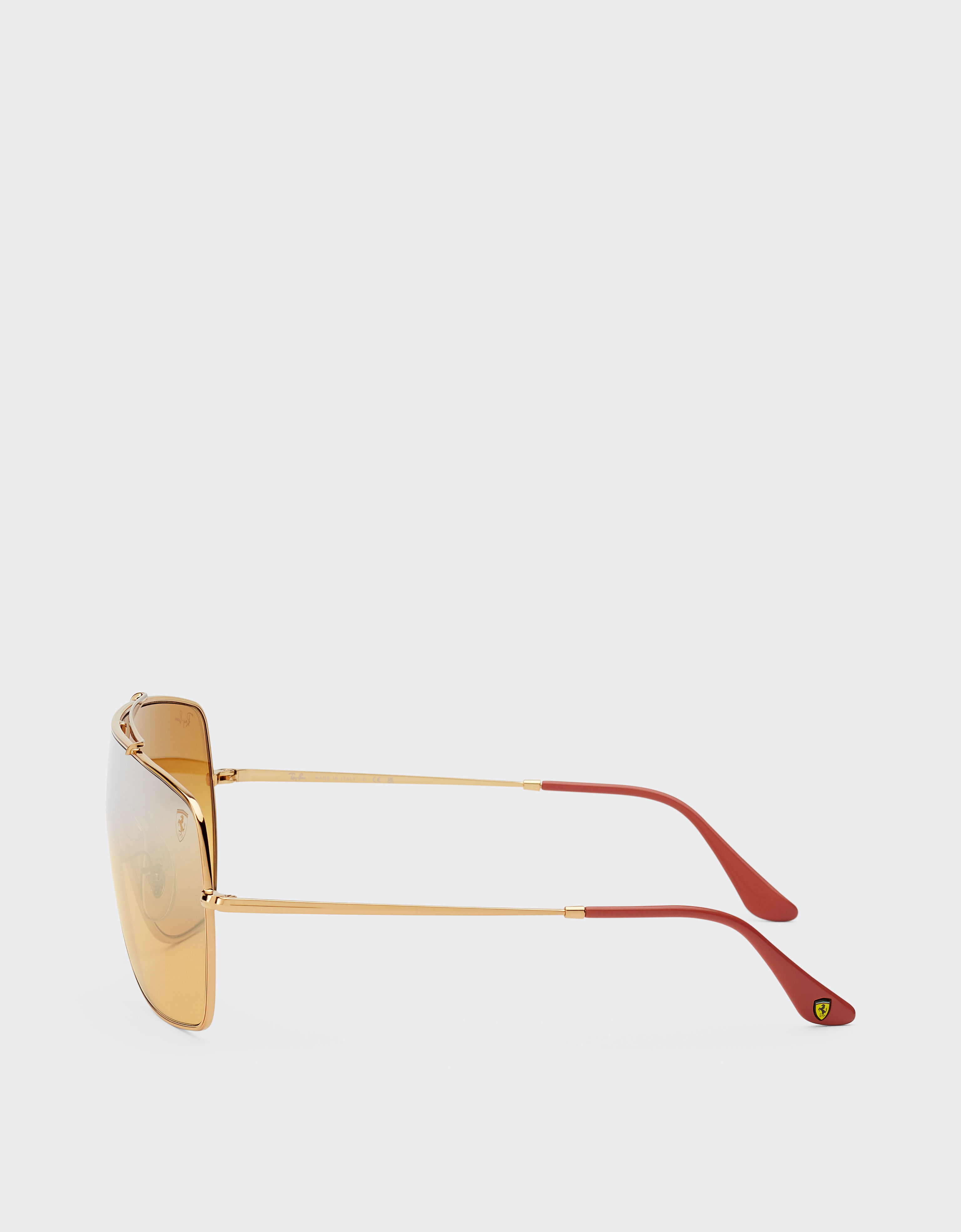 Ferrari Ray-Ban for Scuderia Ferrari RB3697MF in gold-tone metal with silver mirror orange gradient lens Gold F1509f