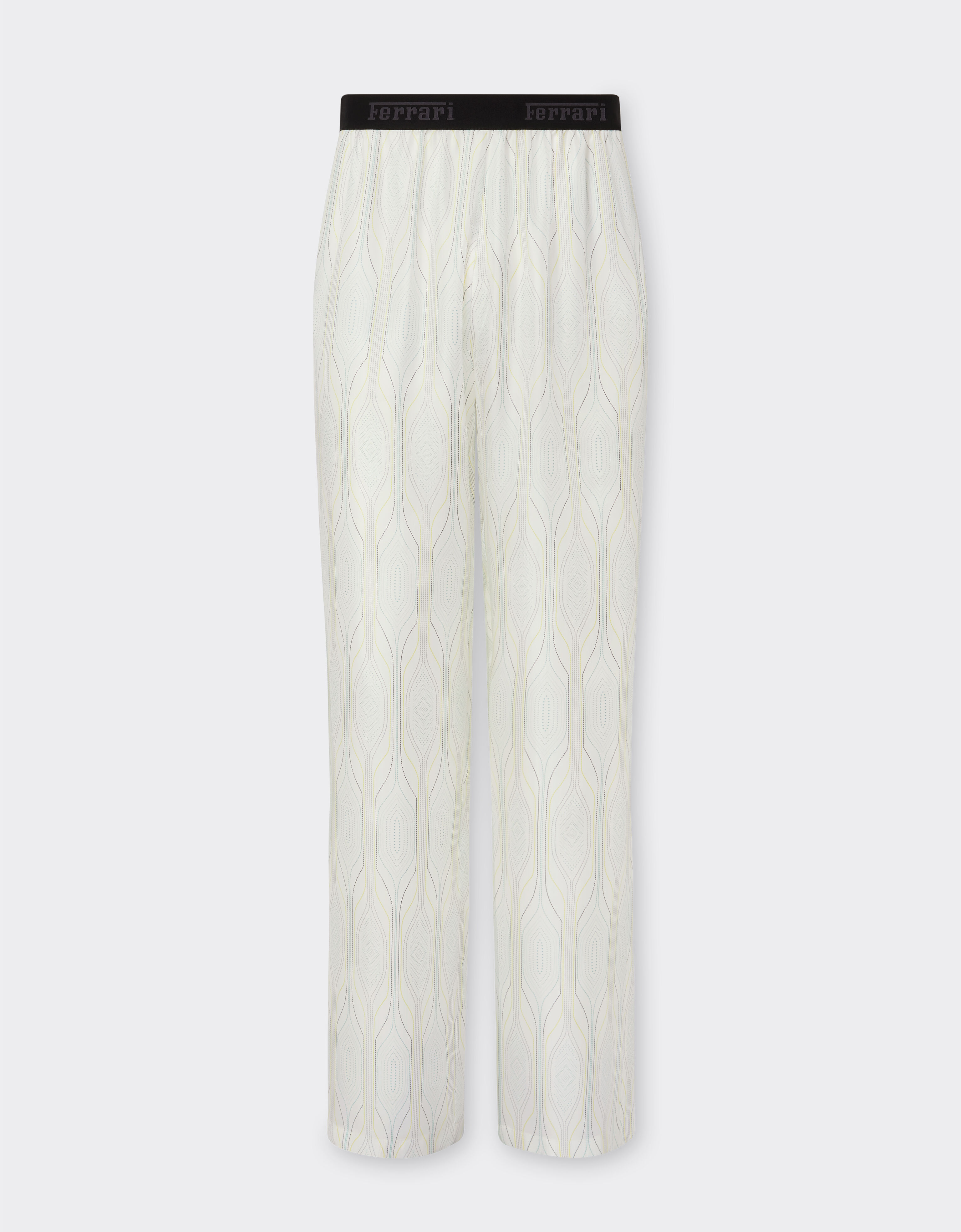 Ferrari Miami Collection silk trousers Optical White 21255f