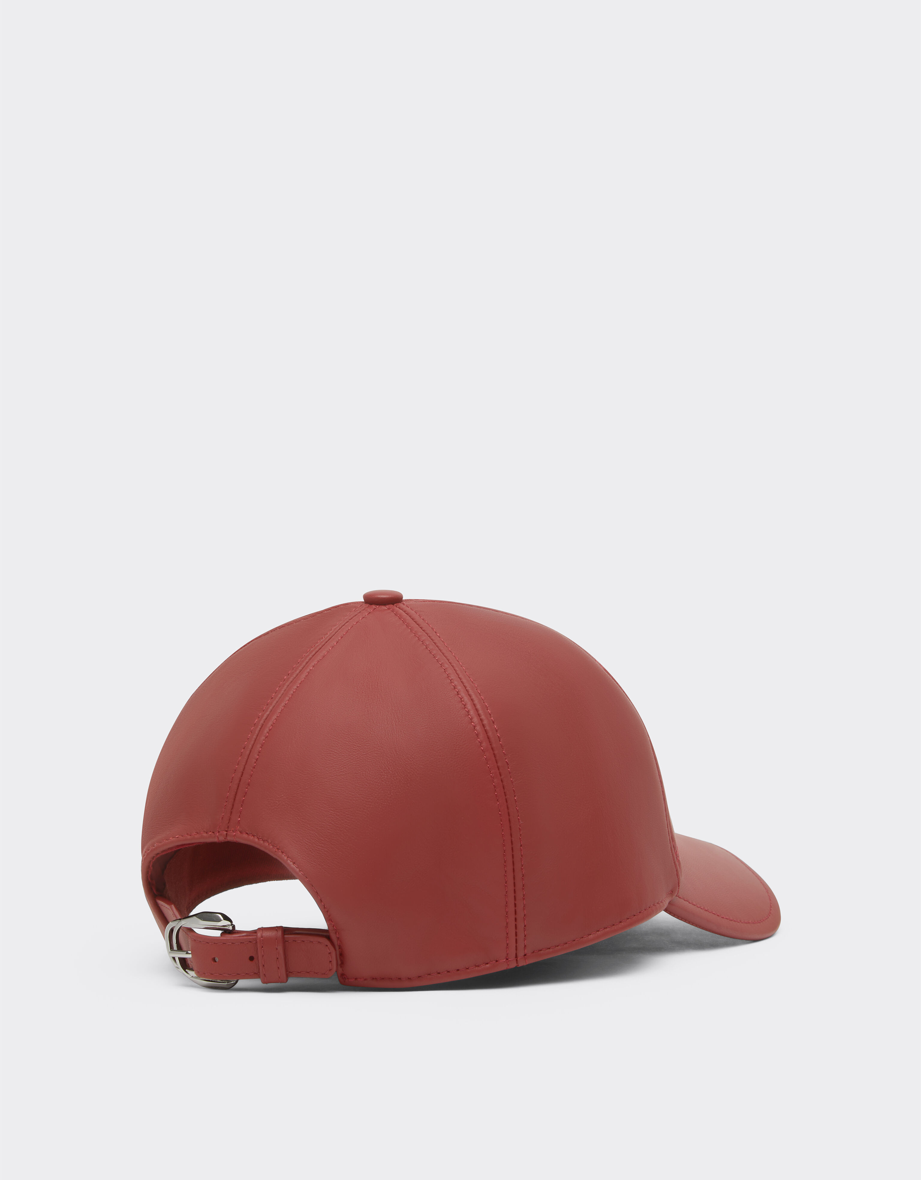 Ferrari Nappa leather baseball cap with Prancing Horse Maison Red 50246f