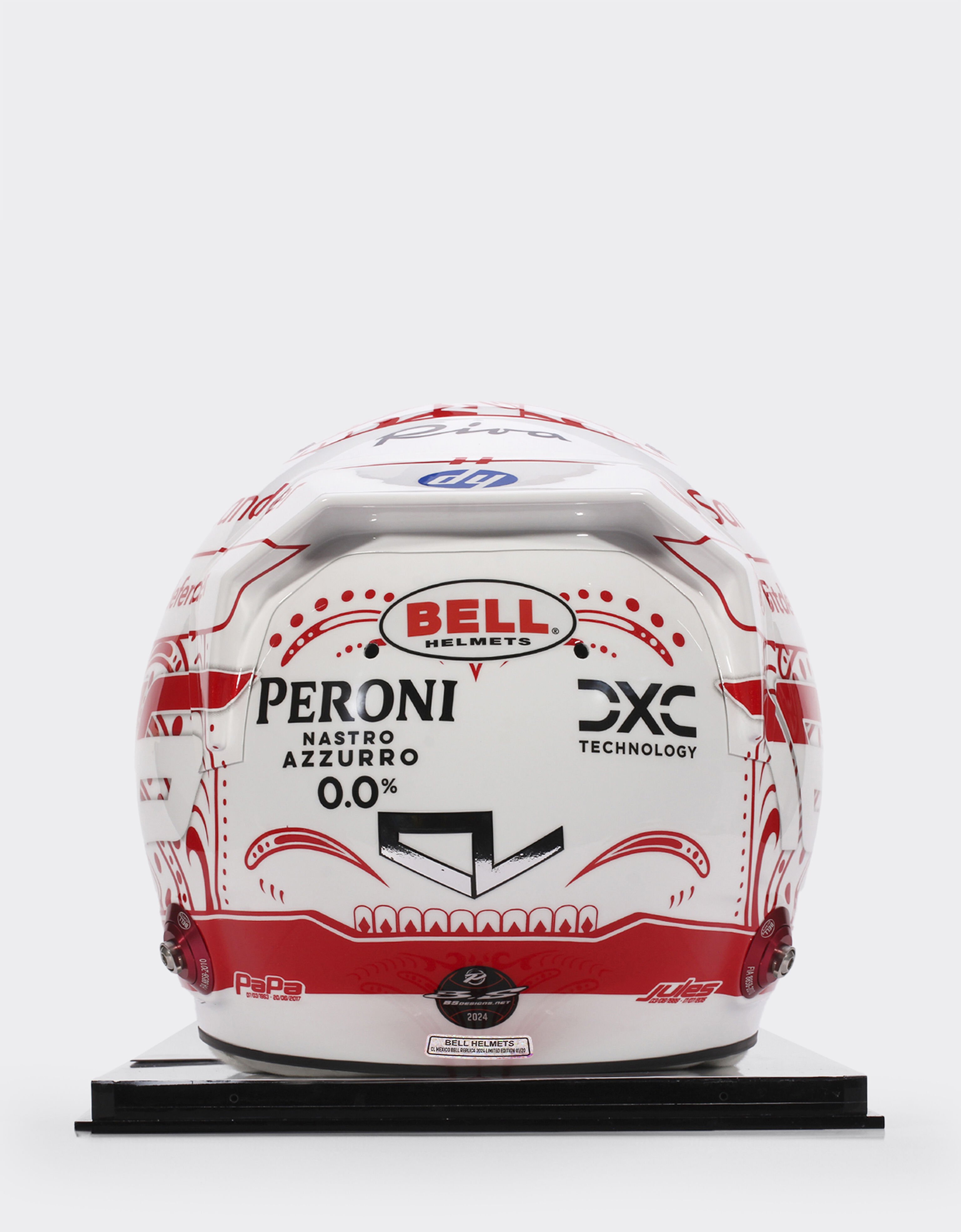 Ferrari Casco con firma auténtica Charles Leclerc México Edición Especial 2024 a escala 1:1 Rojo carrera LA00Hf
