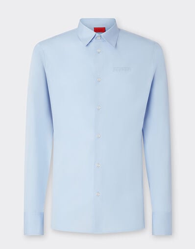 Ferrari Camisa de popelina con logo Ferrari bordado Azul Acero 22696f