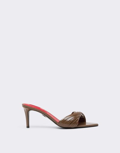 Ferrari Mules de piel con flecos tallados Caffè CSWML0004XL00007f