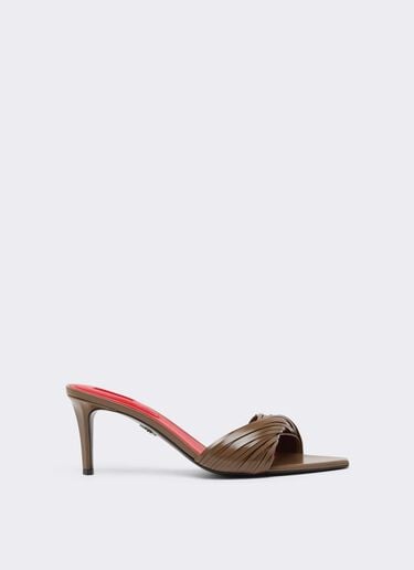 Leather Mules with Carved Fringes Ferrari Leather Mules with Carved Fringes Caffè CSWML0004XL00007f