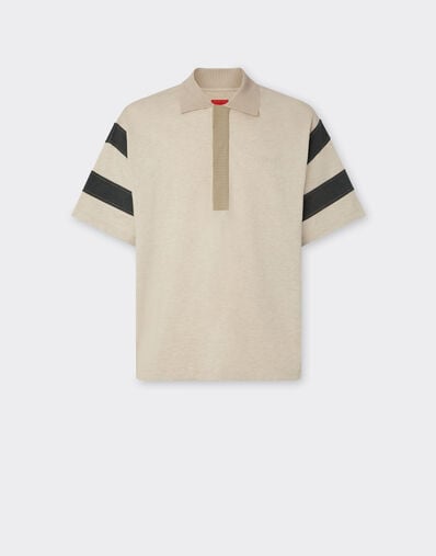 Ferrari Cotton and cashmere pique polo shirt Beige 22517f
