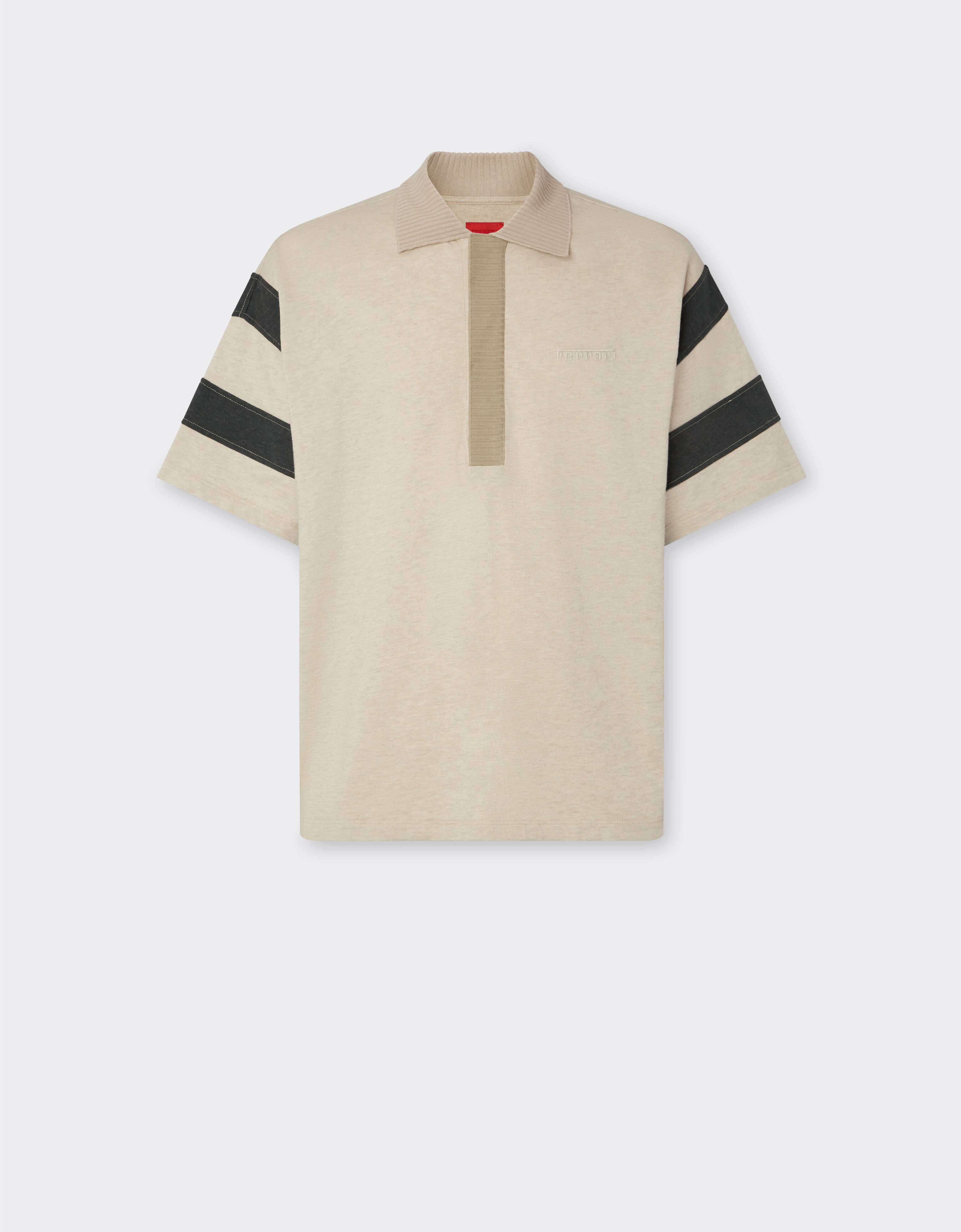 Ferrari Cotton and cashmere pique polo shirt Beige 22517f
