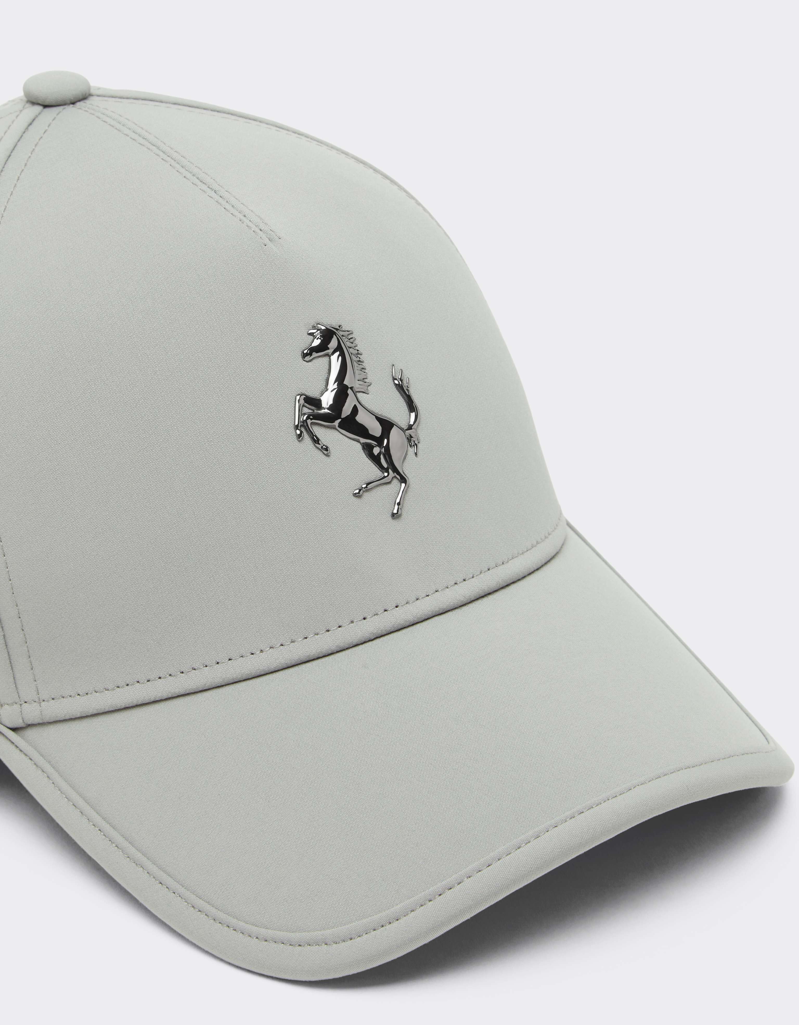 Baseball Cap with Metal Prancing Horse in Olive green | Ferrari®