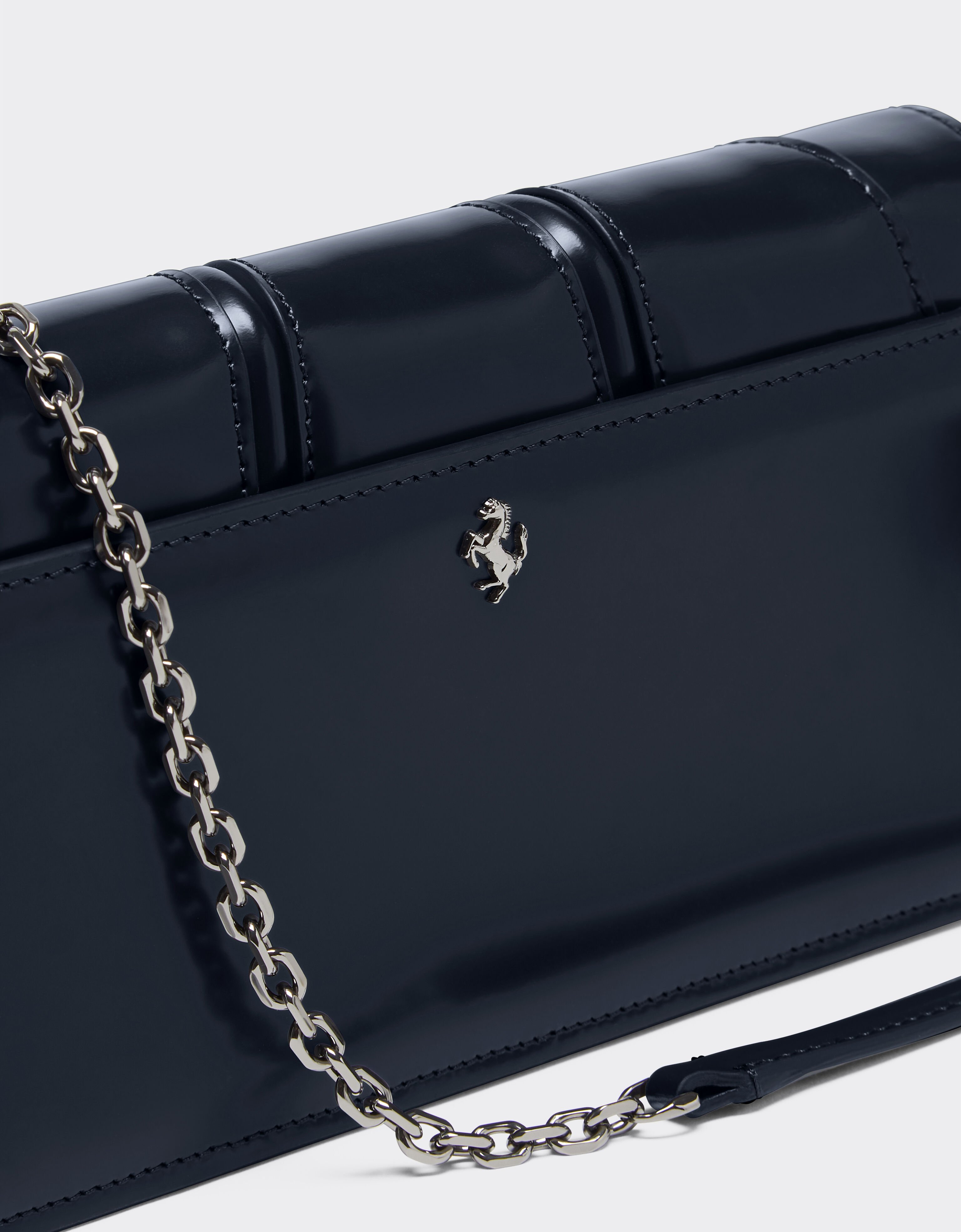 Ferrari Ferrari GT wallet on chain in brushed leather Navy 22114f