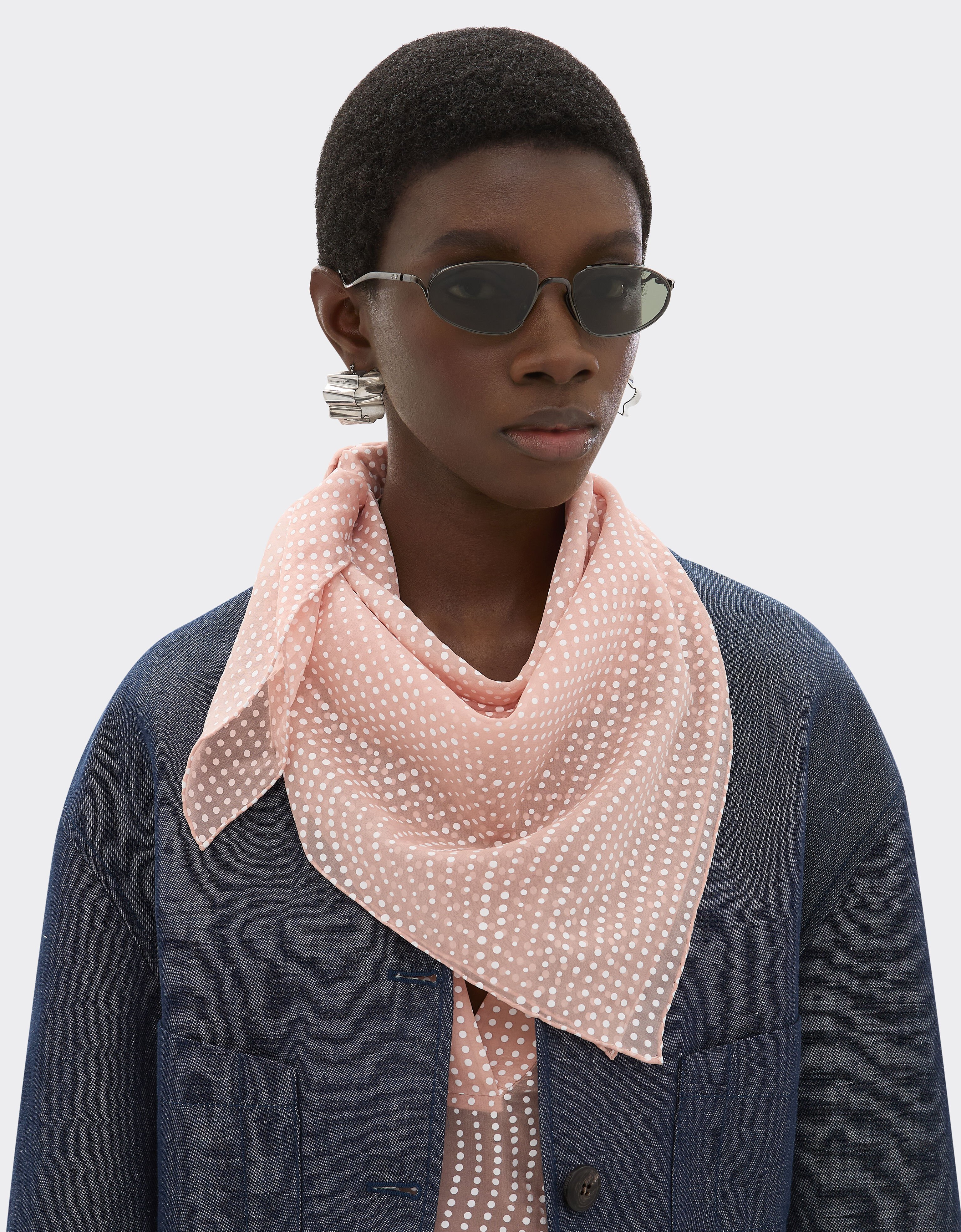 Ferrari Silk foulard with Cavallino Dots print Nude 22480f