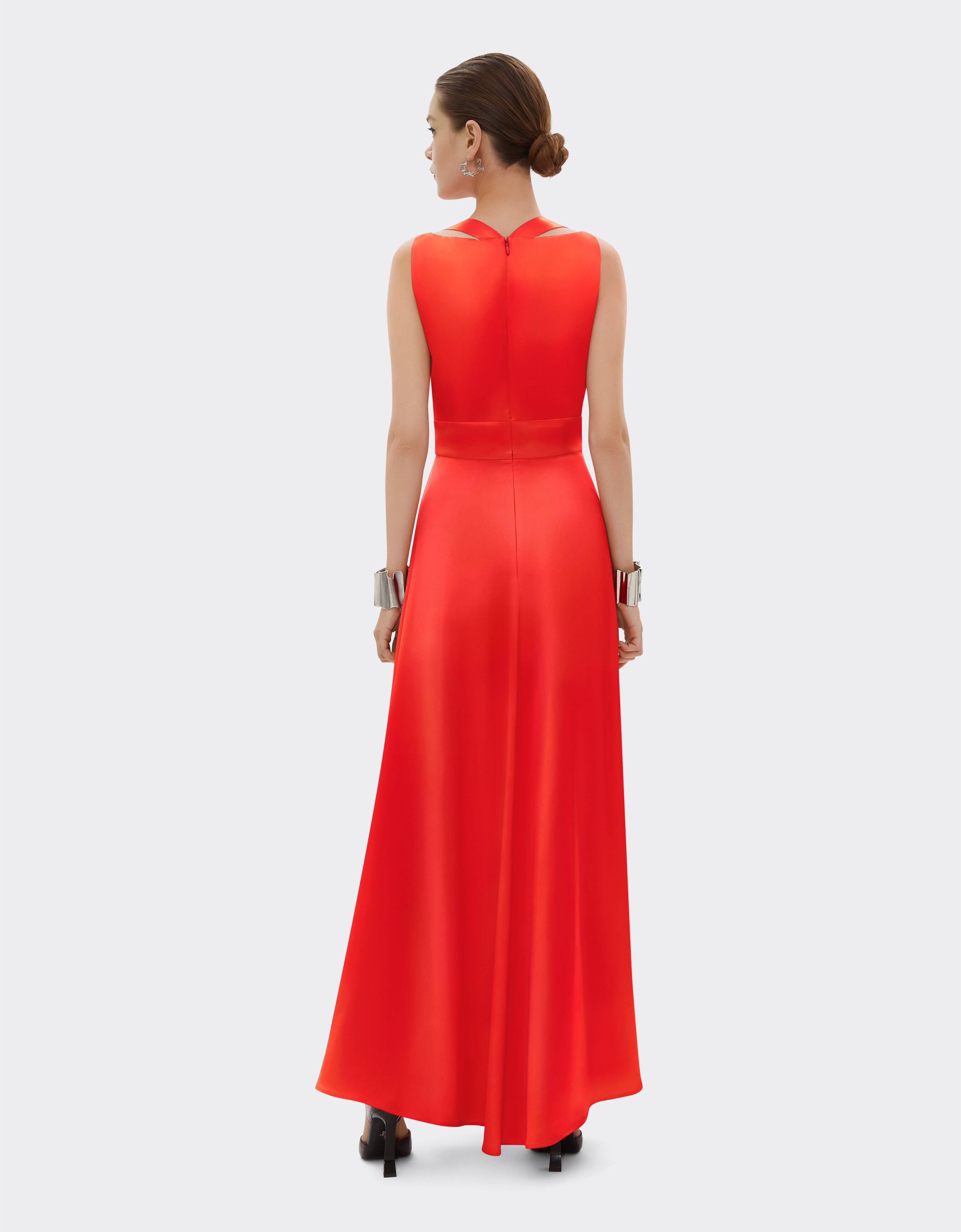Ferrari Langes Kleid aus Stretch-Satin-Twill Schwarz 21633f