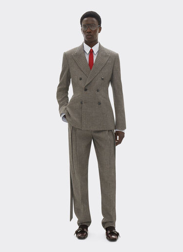Ferrari Double-breasted blazer in mélange wool Anthracite 49808f