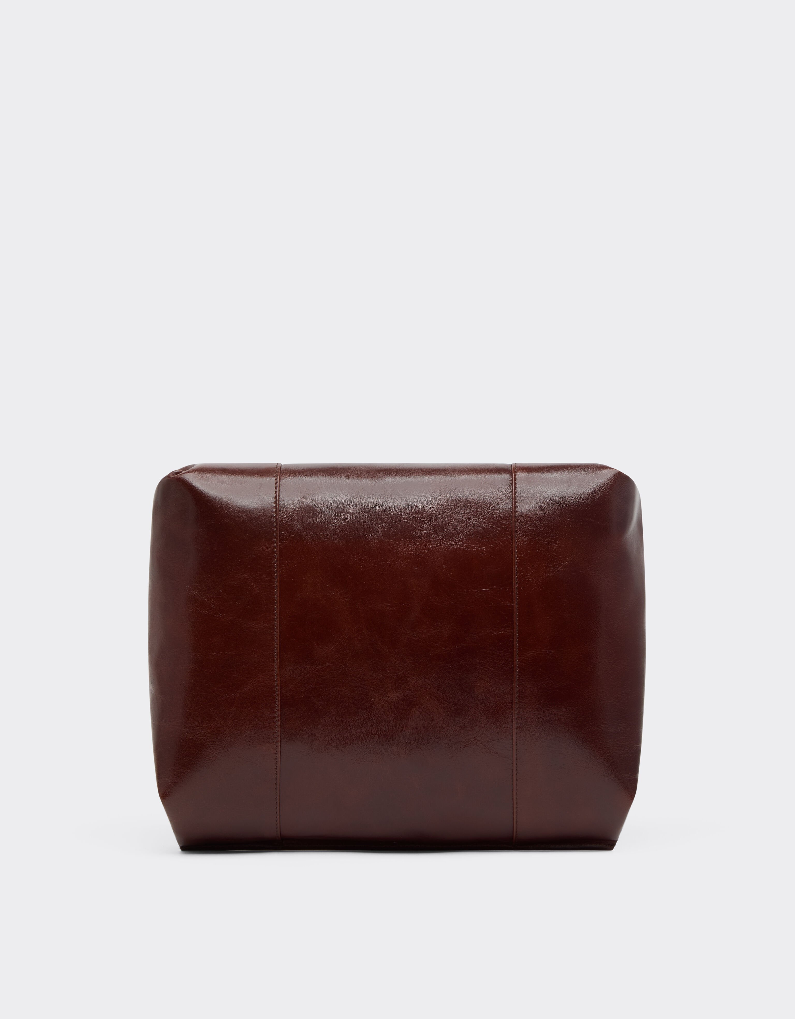 Glossy Leather Clutch Bag Ferrari Glossy Leather Clutch Bag Marrone Scuro CBMTT0001YL00077f