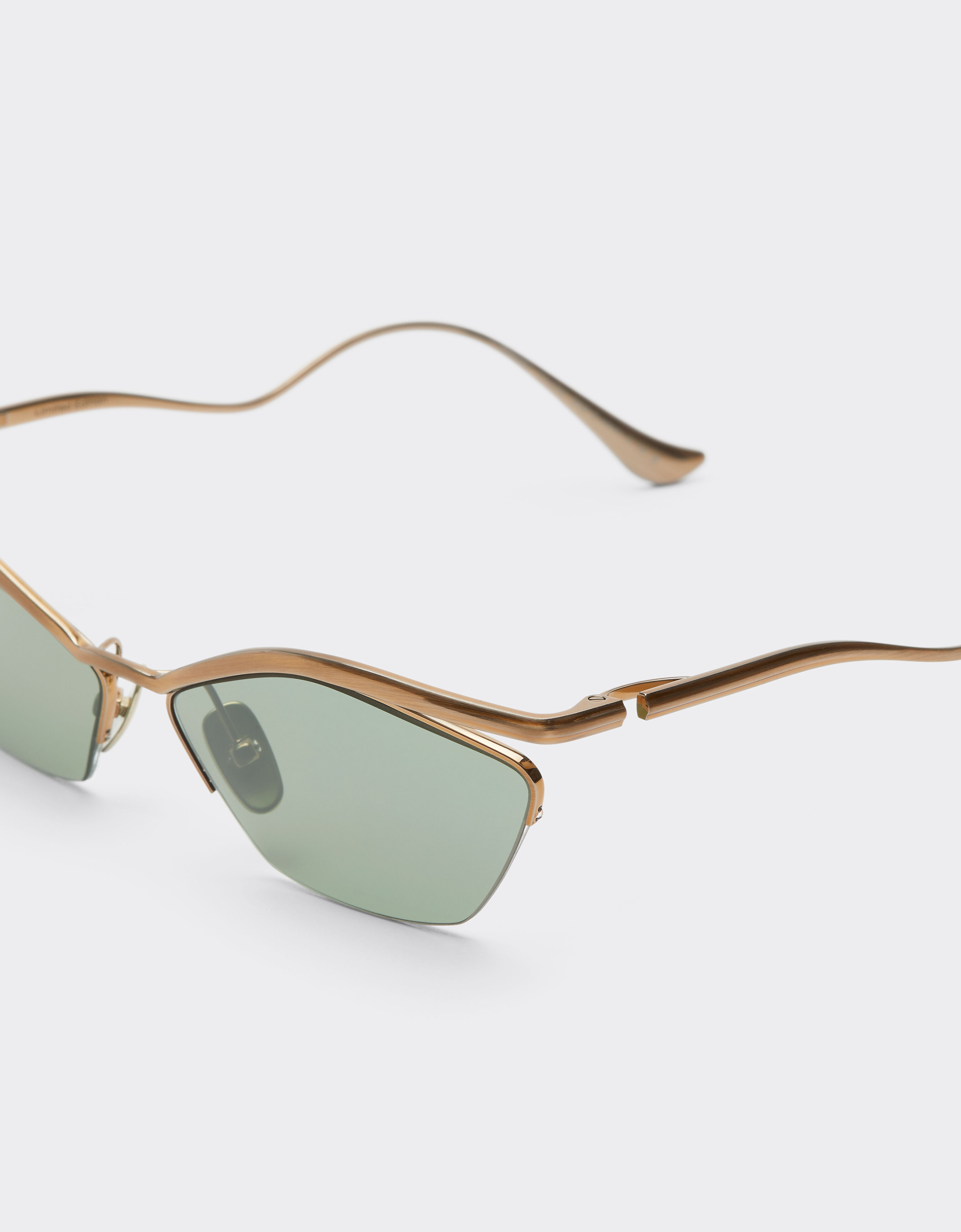 Ferrari Ferrari sunglasses in shiny gold-colored titanium with dark green lenses Oro LA0KVf