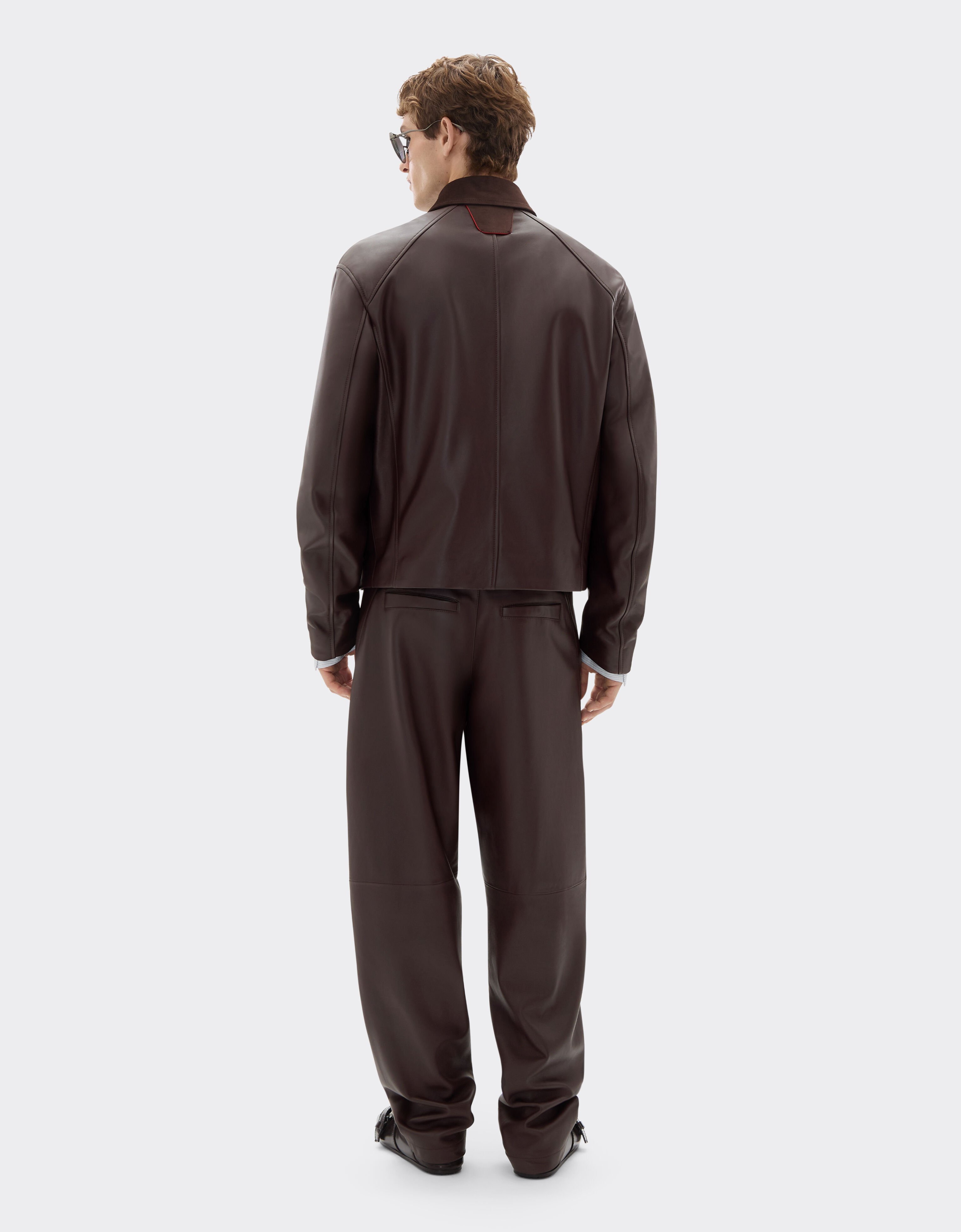 Ferrari Overshirt jacket in nappa and suede Espresso 22579f