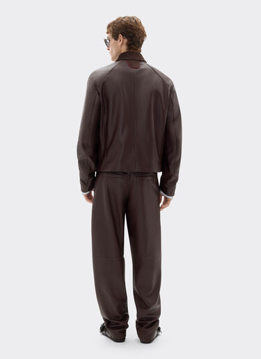 Overshirt jacket in nappa and suede Ferrari Overshirt jacket in nappa and suede Espresso 22579f