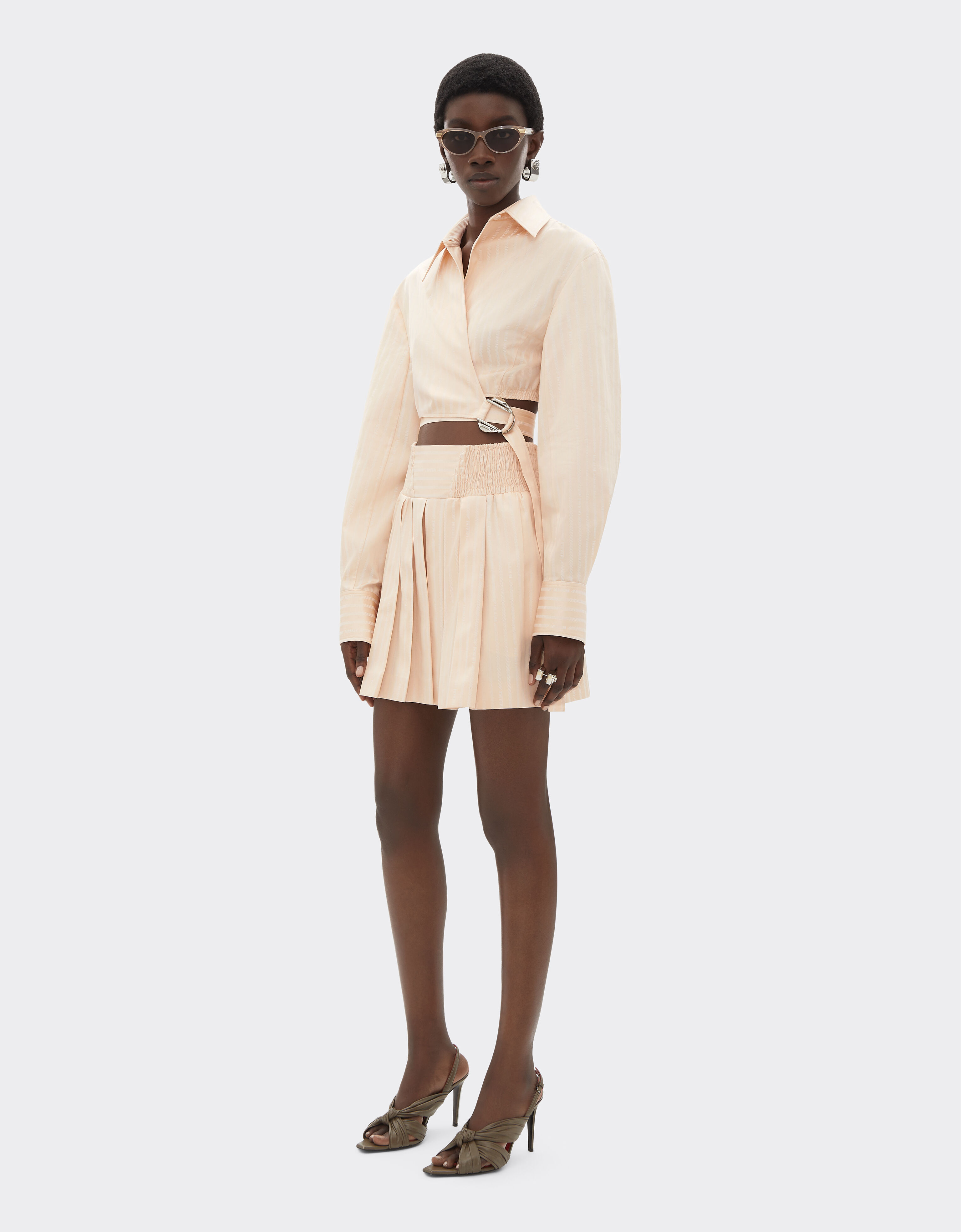 Ferrari Cotton shirt with Ferrari Monogram motif Powder Pink 50076f