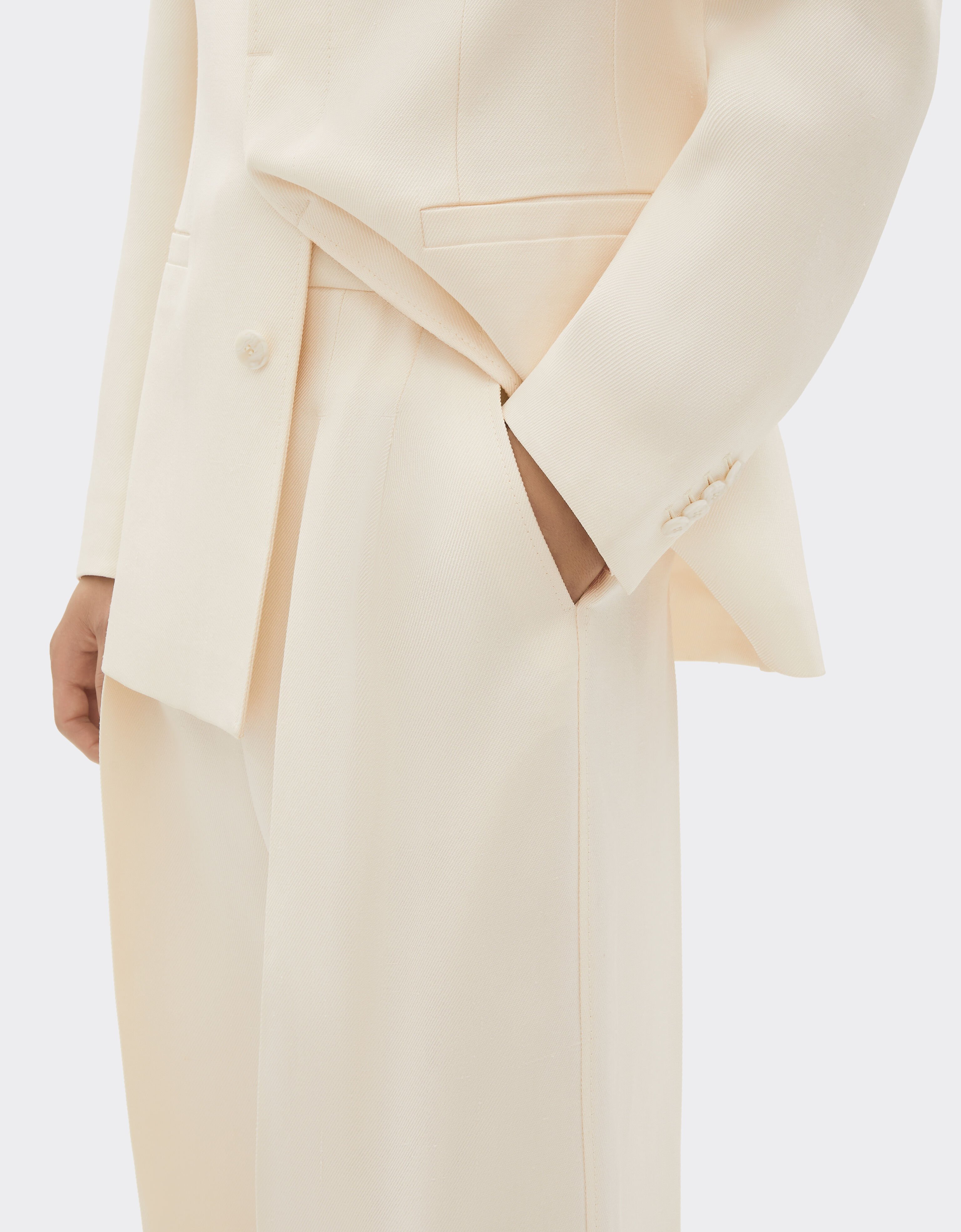 Ferrari Shantung silk trousers Avorio 50898f