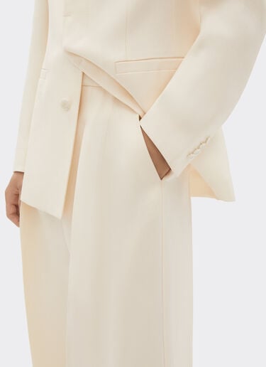 Ferrari Pantalon en soie shantung Avorio 50898f